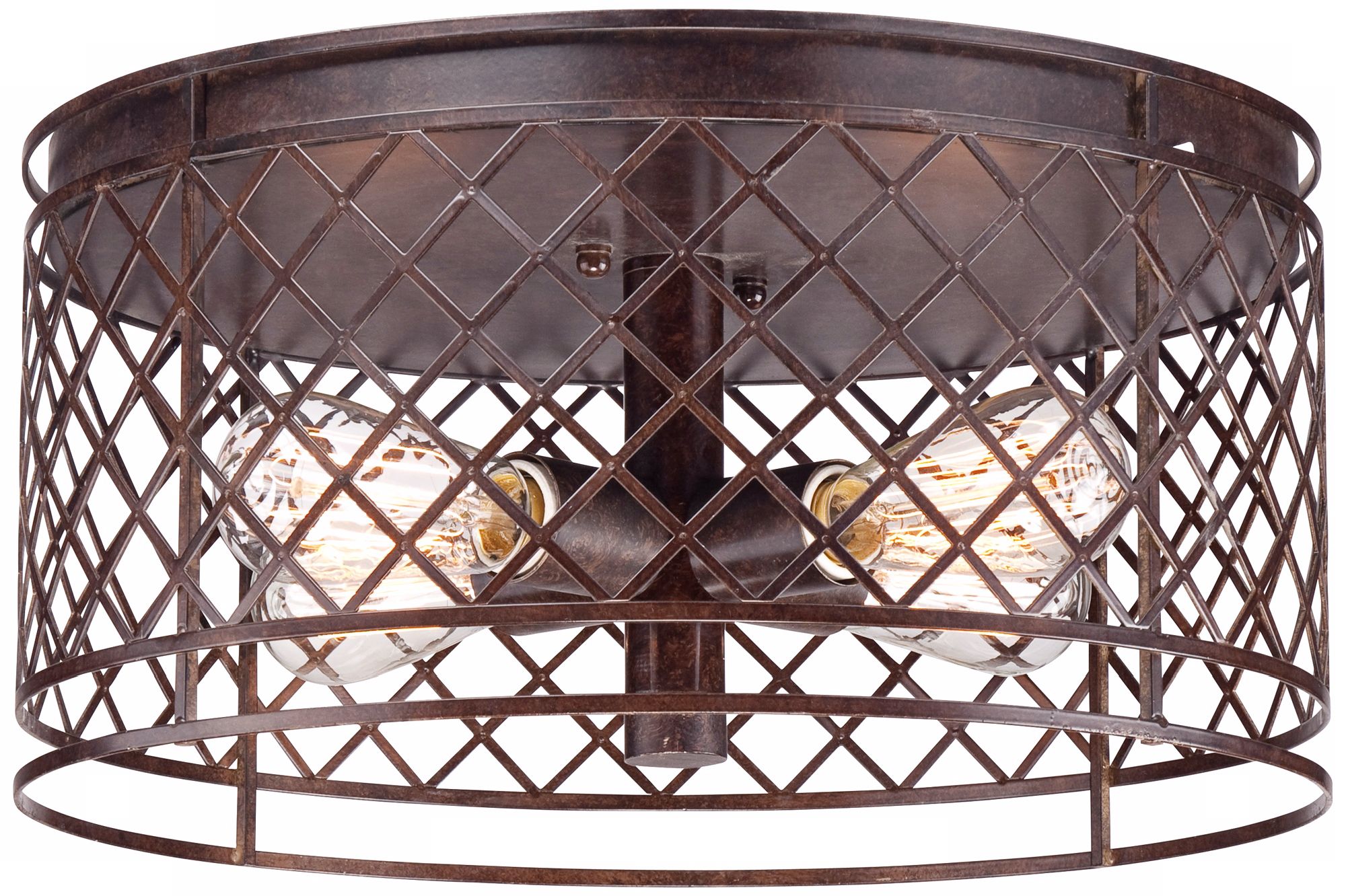 Lattice Vintage Style 16" Wide Bronze Ceiling Light