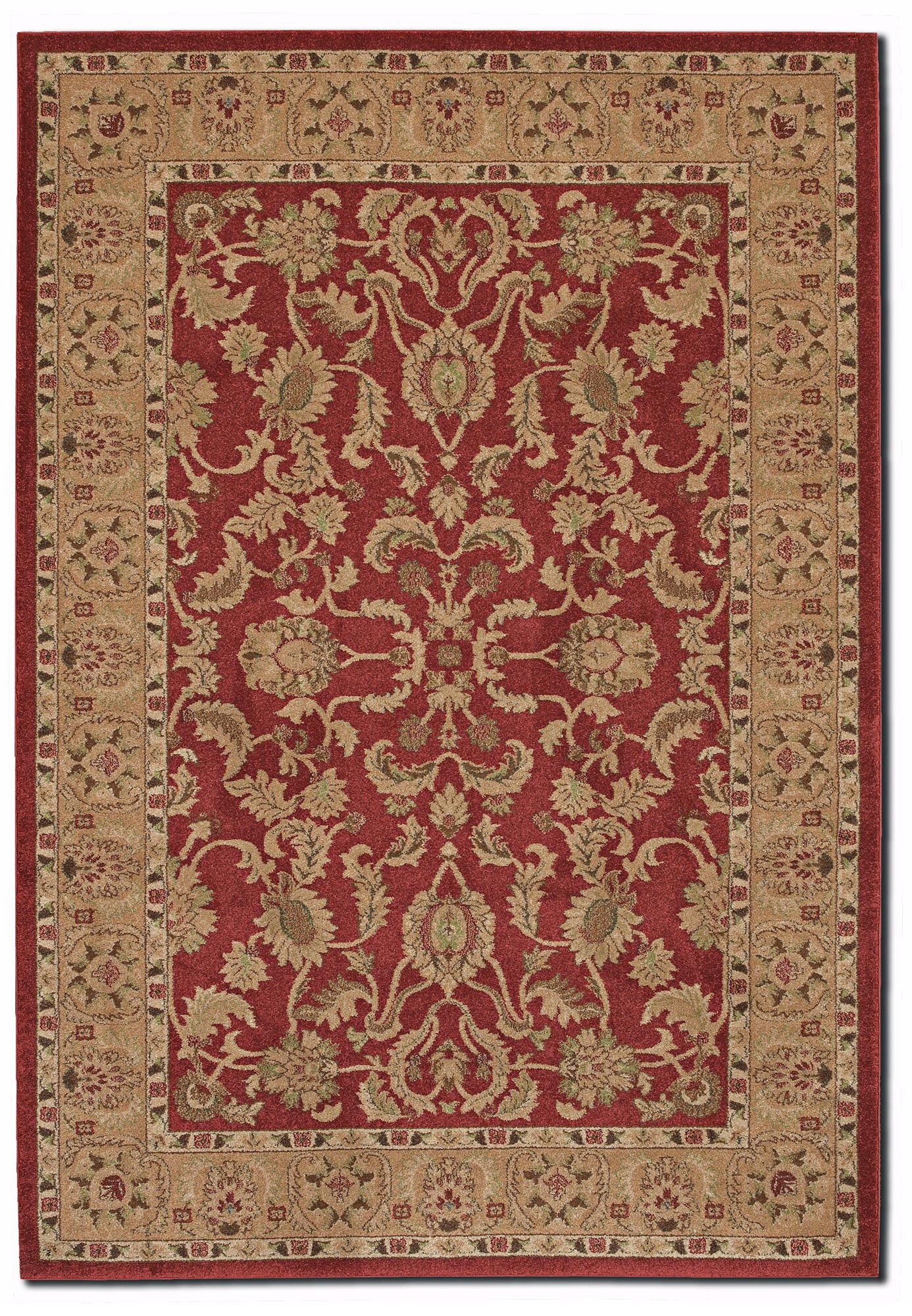 Pera 2075 Qum Crimson-Latte Floral Area Rug
