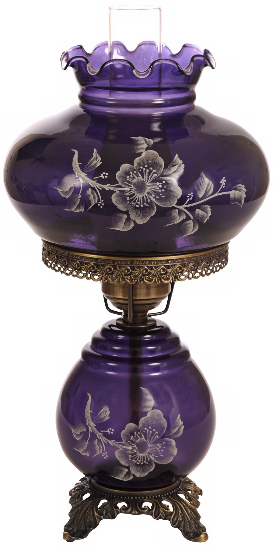 Grape/Floral Swirl Optic Night Light Hurricane Table Lamp