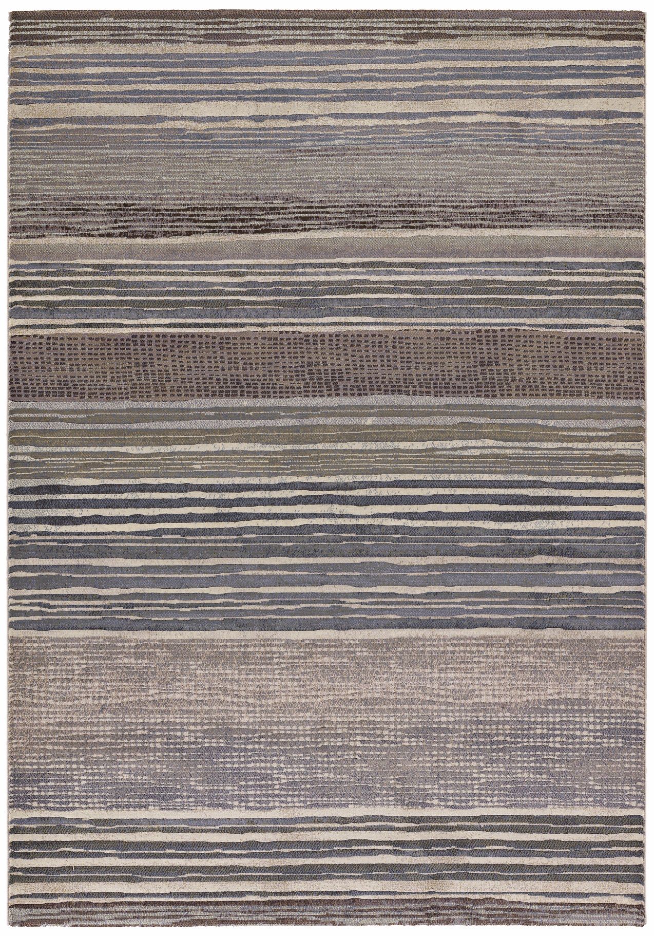 Easton 6454 Vibrato Tan-Teal Striped Area Rug
