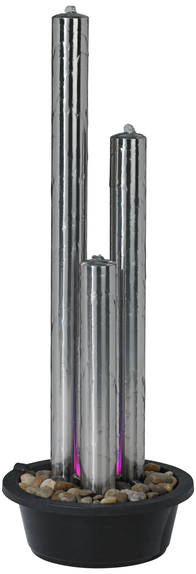 Tre Stainless Steel 45" Indoor - Outdoor Floor Fountain