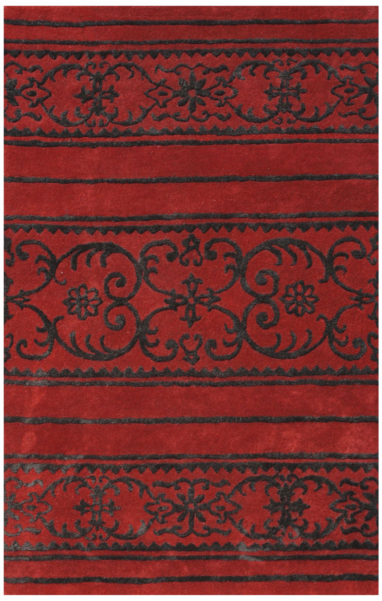 Amber Collection 707 Red/Black Area Rug