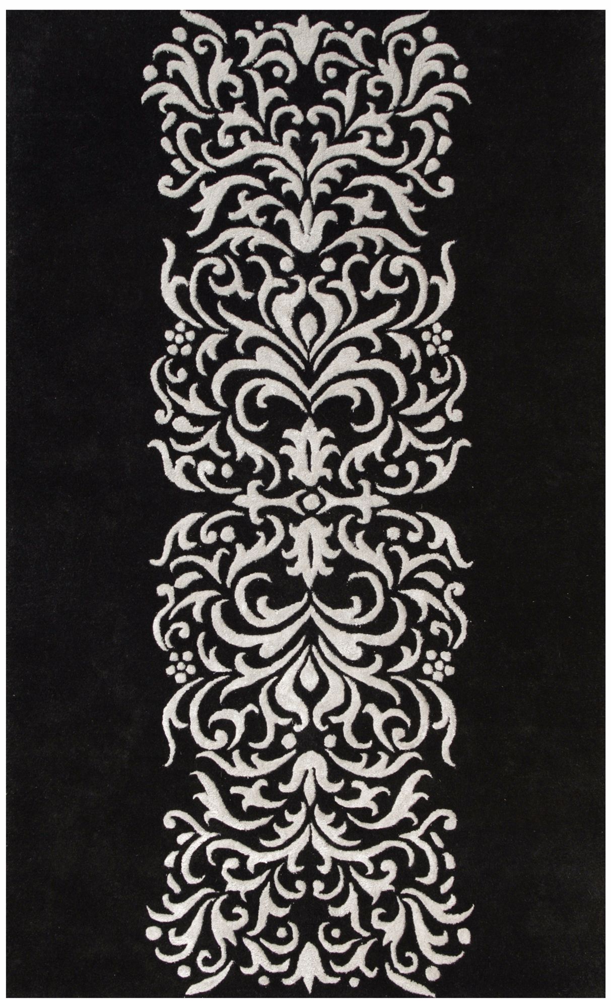 Amber Collection 708 Black/Silver Area Rug