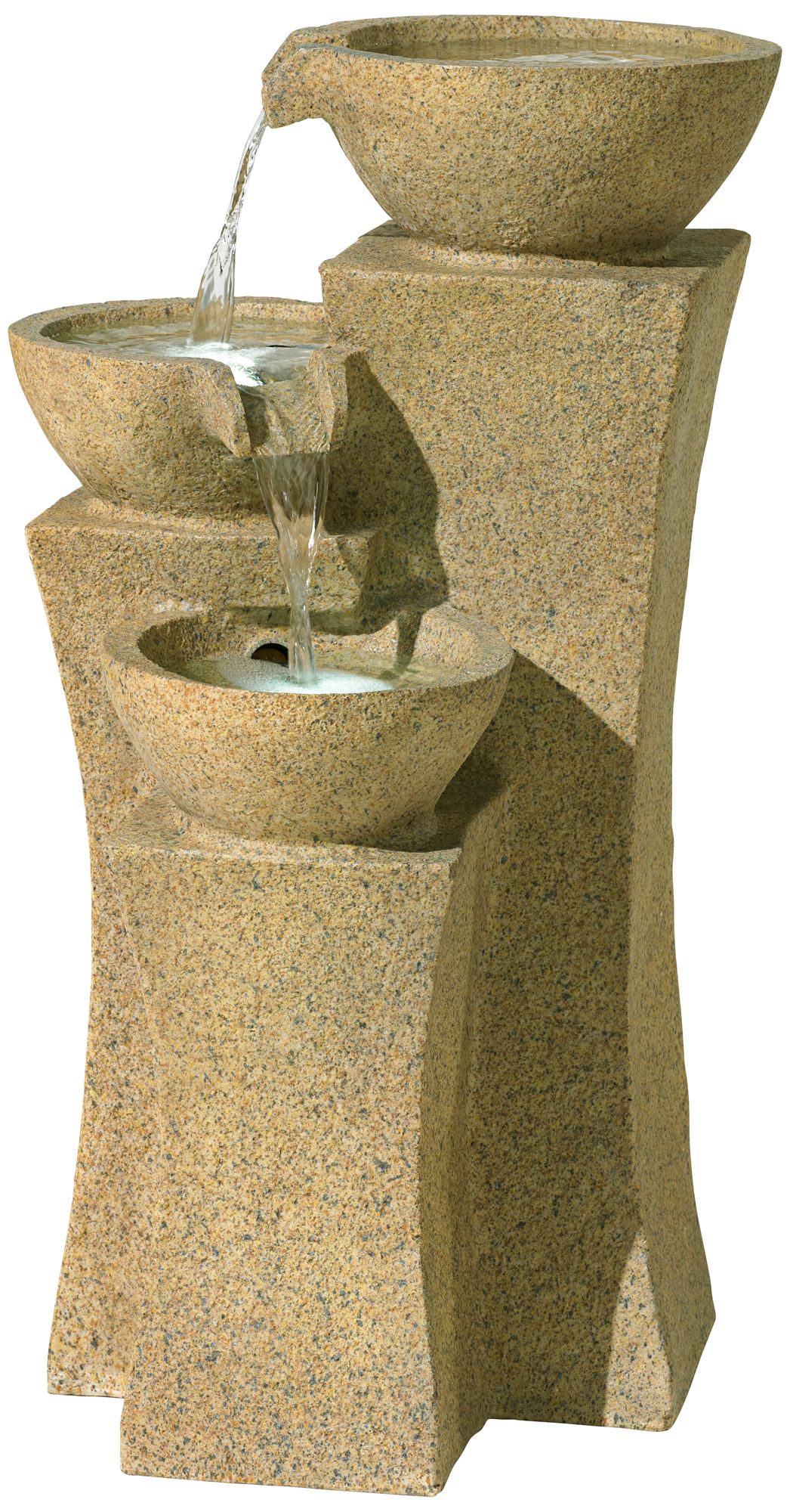Three Bowl 24 1/2" High LED Indoor - Outdoor Floor Fountain