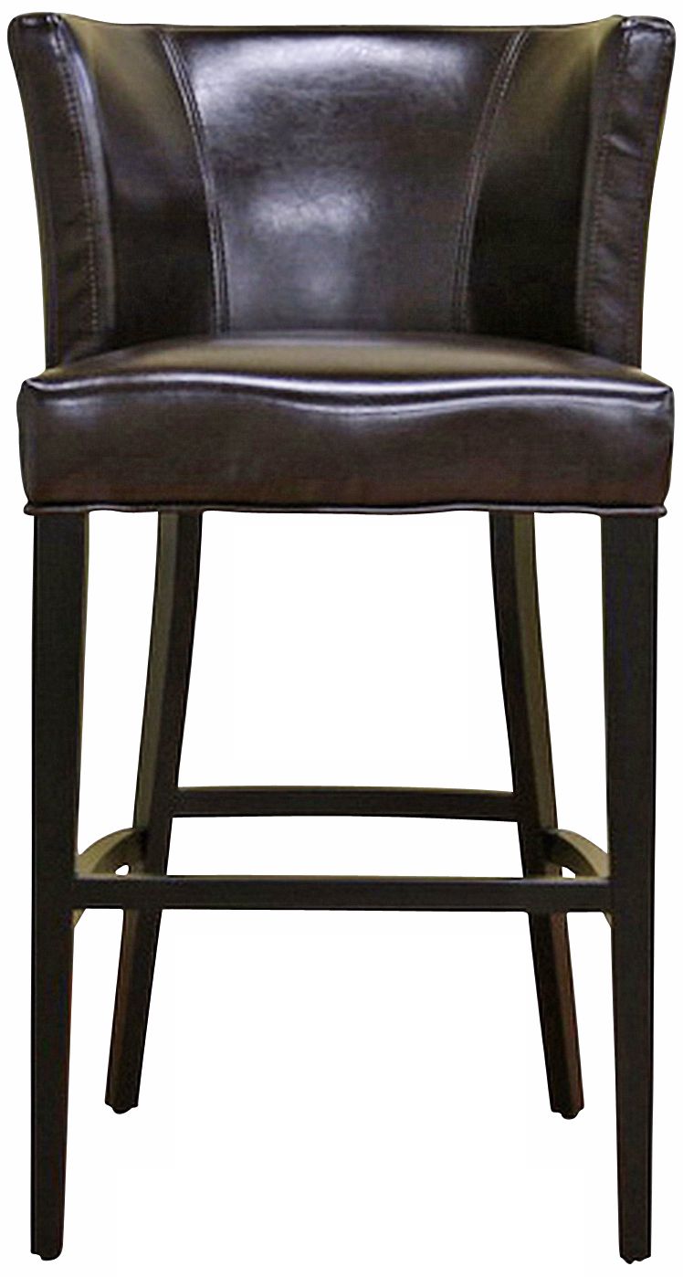 Dinuba Dark Brown Leather Barstool