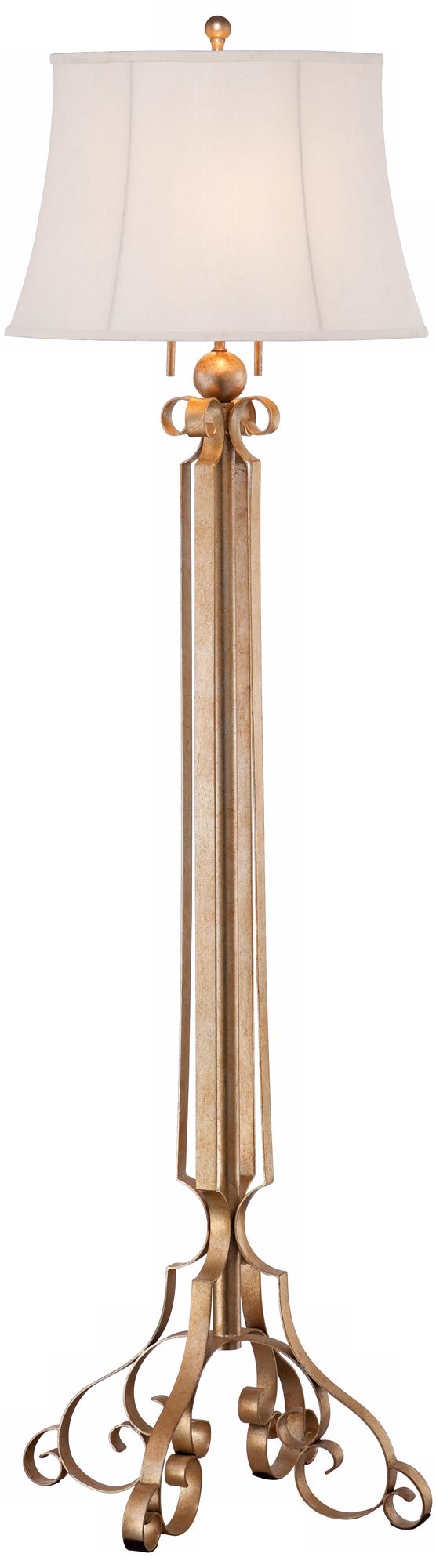 Champagne Metal Scroll Floor Lamp