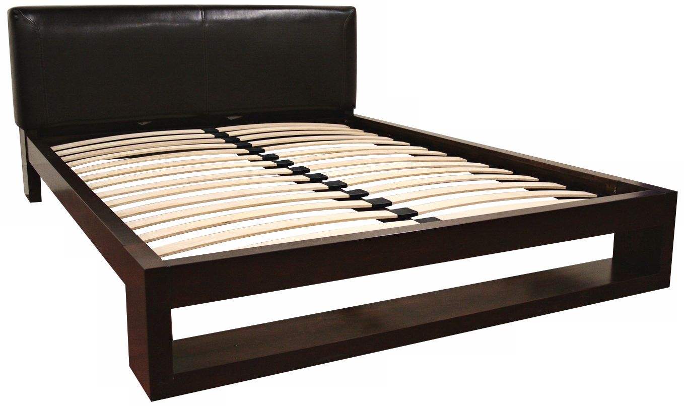 Englebert Queen Dark Brown Bicast Leather Bed