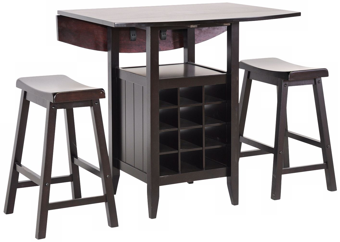 Chelsea Espresso Wood 3- Piece Pub Set