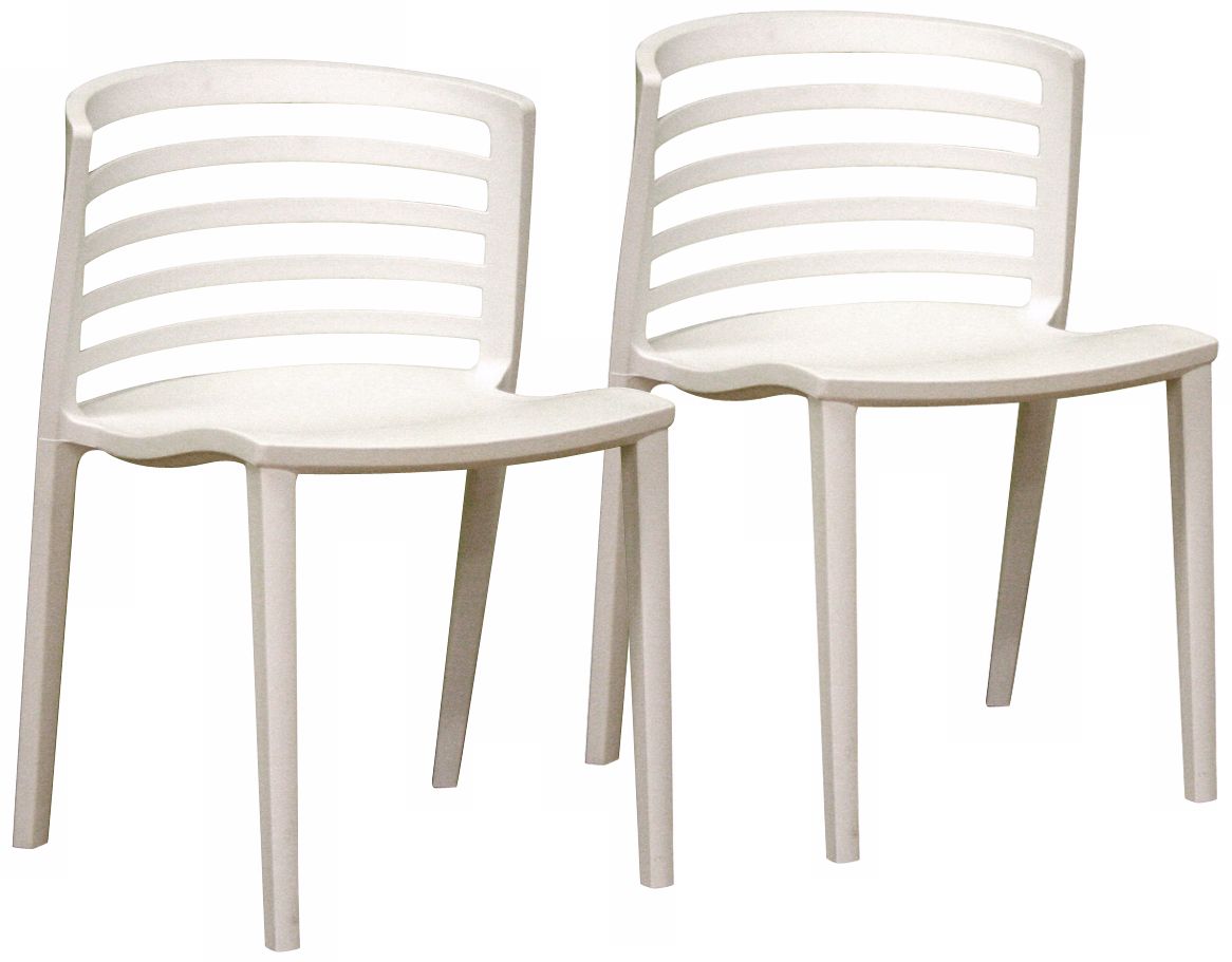 Set of 2 Sanborn White Wire Dining Chairs