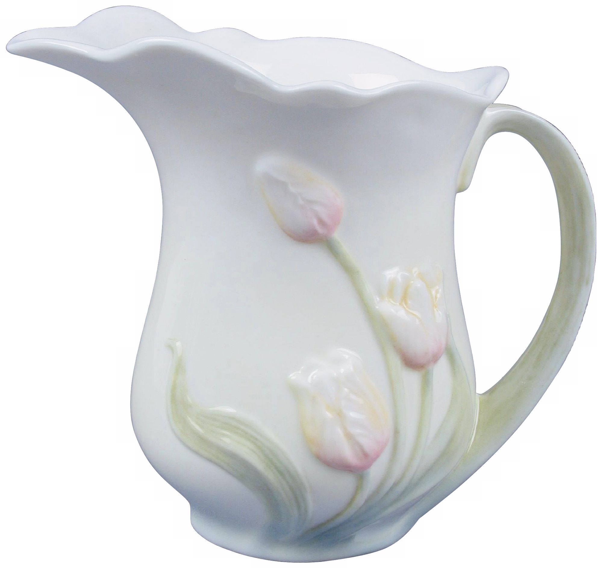 Tulip Green and Ivory Porcelain Creamer