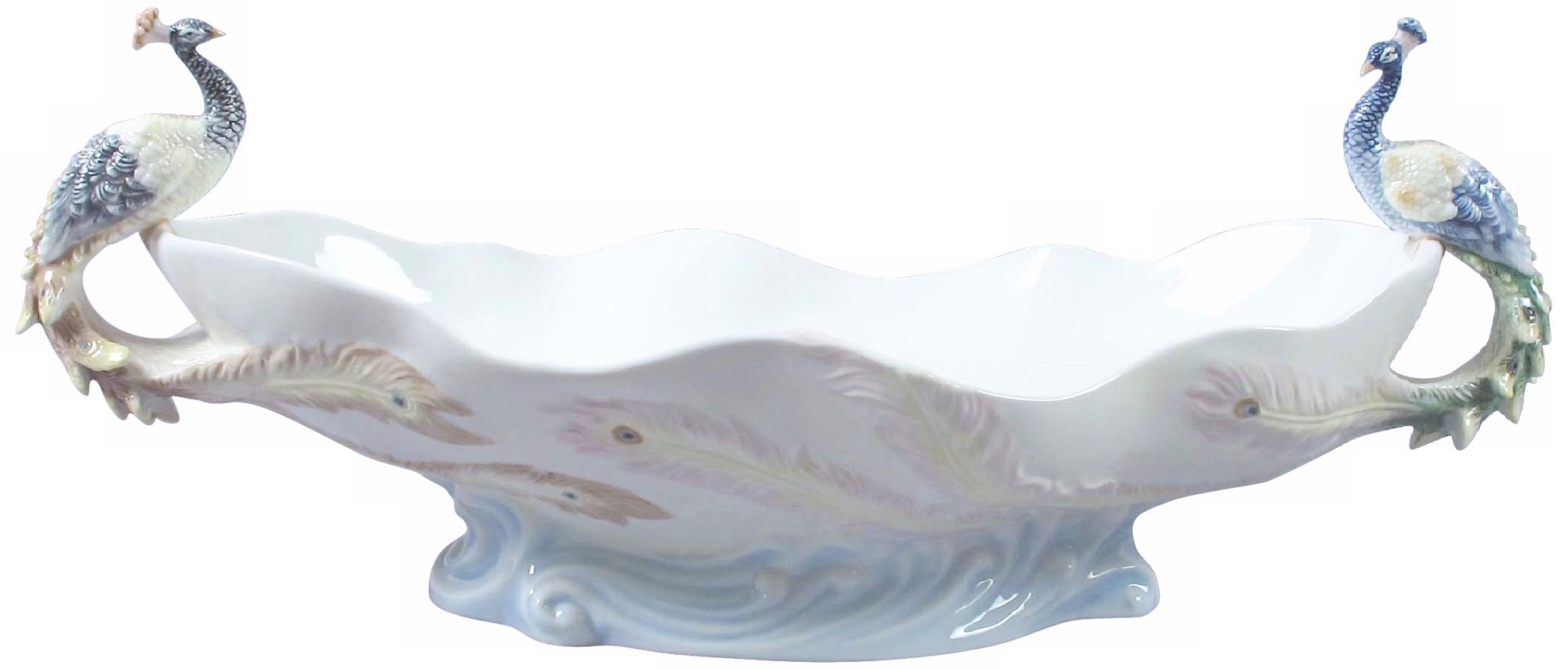 Twin Peacock Blue Porcelain Tray