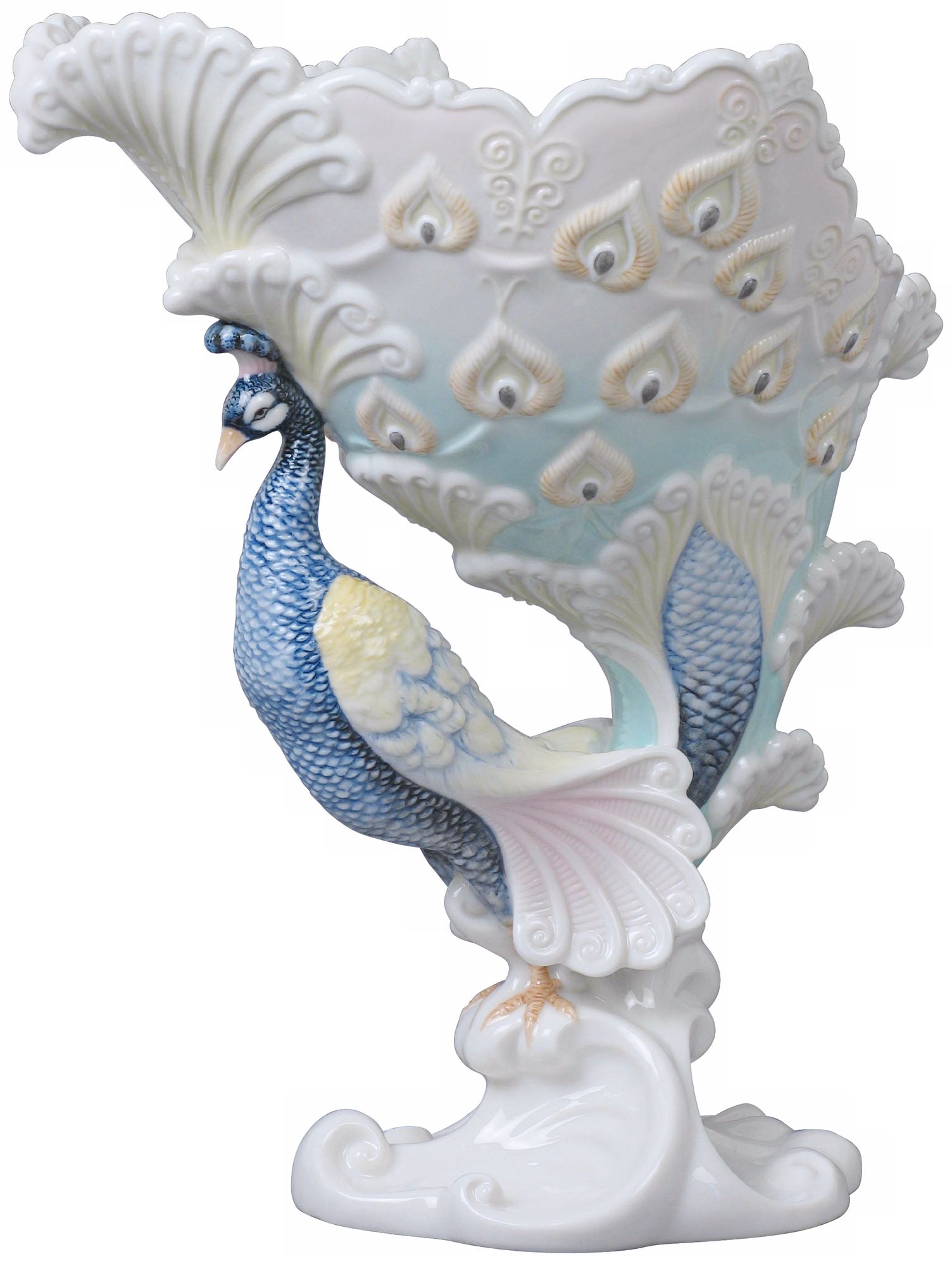 Peacock Blue Porcelain Raised Bowl