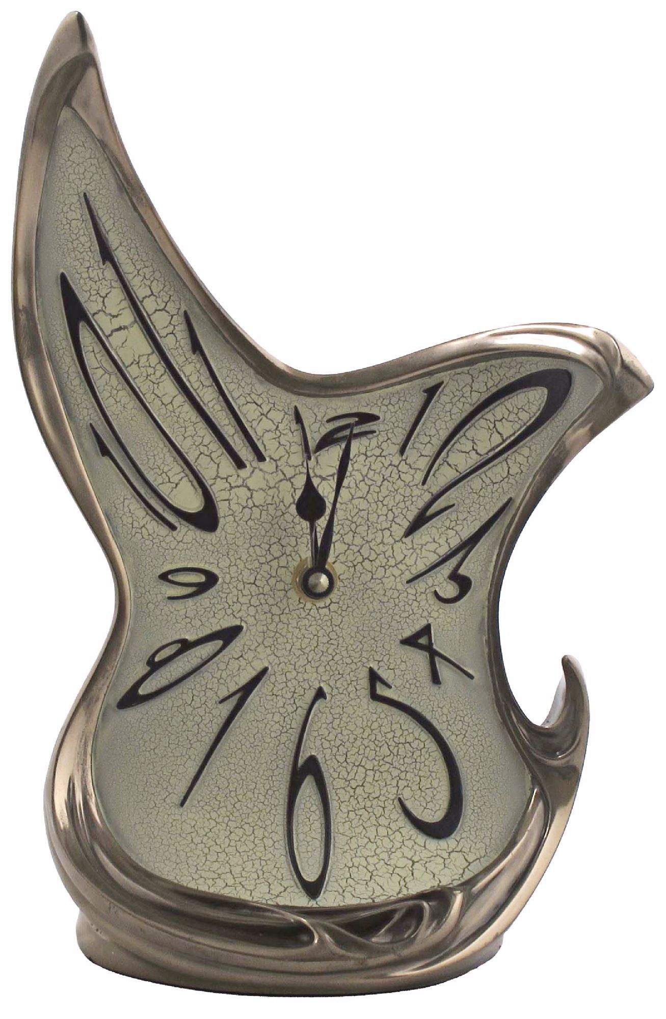 Art Nouveau Melting Bronze Table Clock