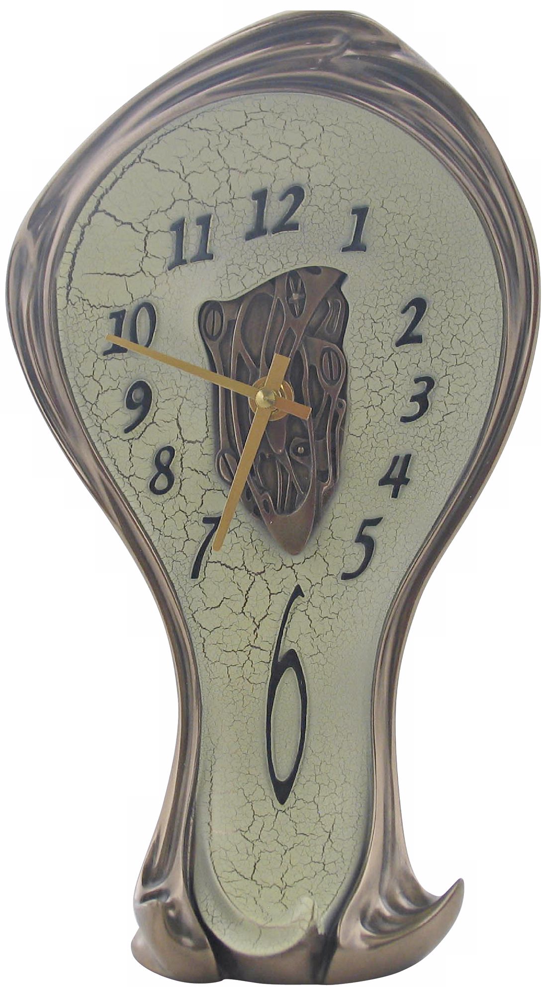 Art Nouveau Open-Center Melting Bronze Clock