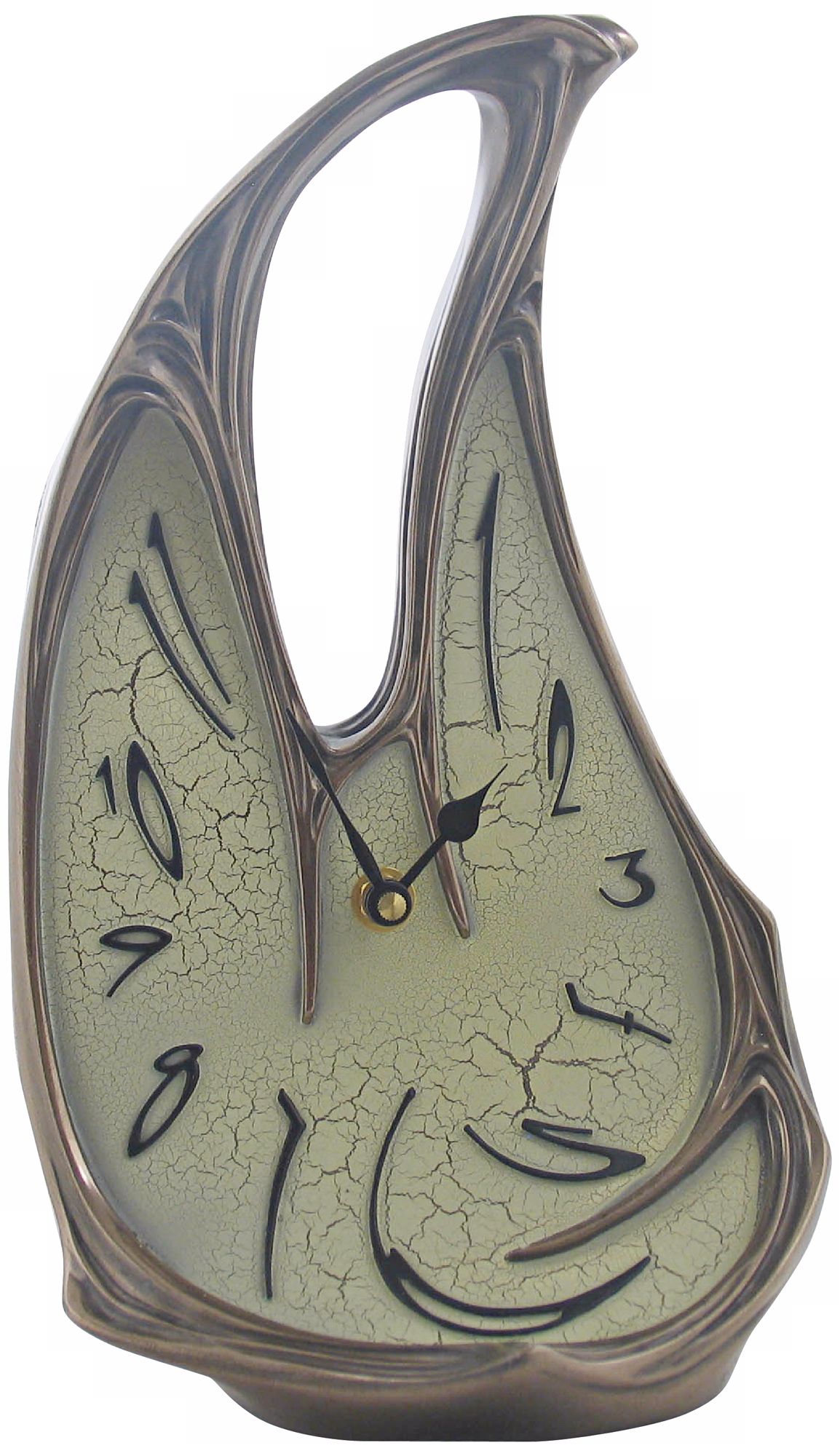 Melting Open Top Art Nouveau Bronze Clock
