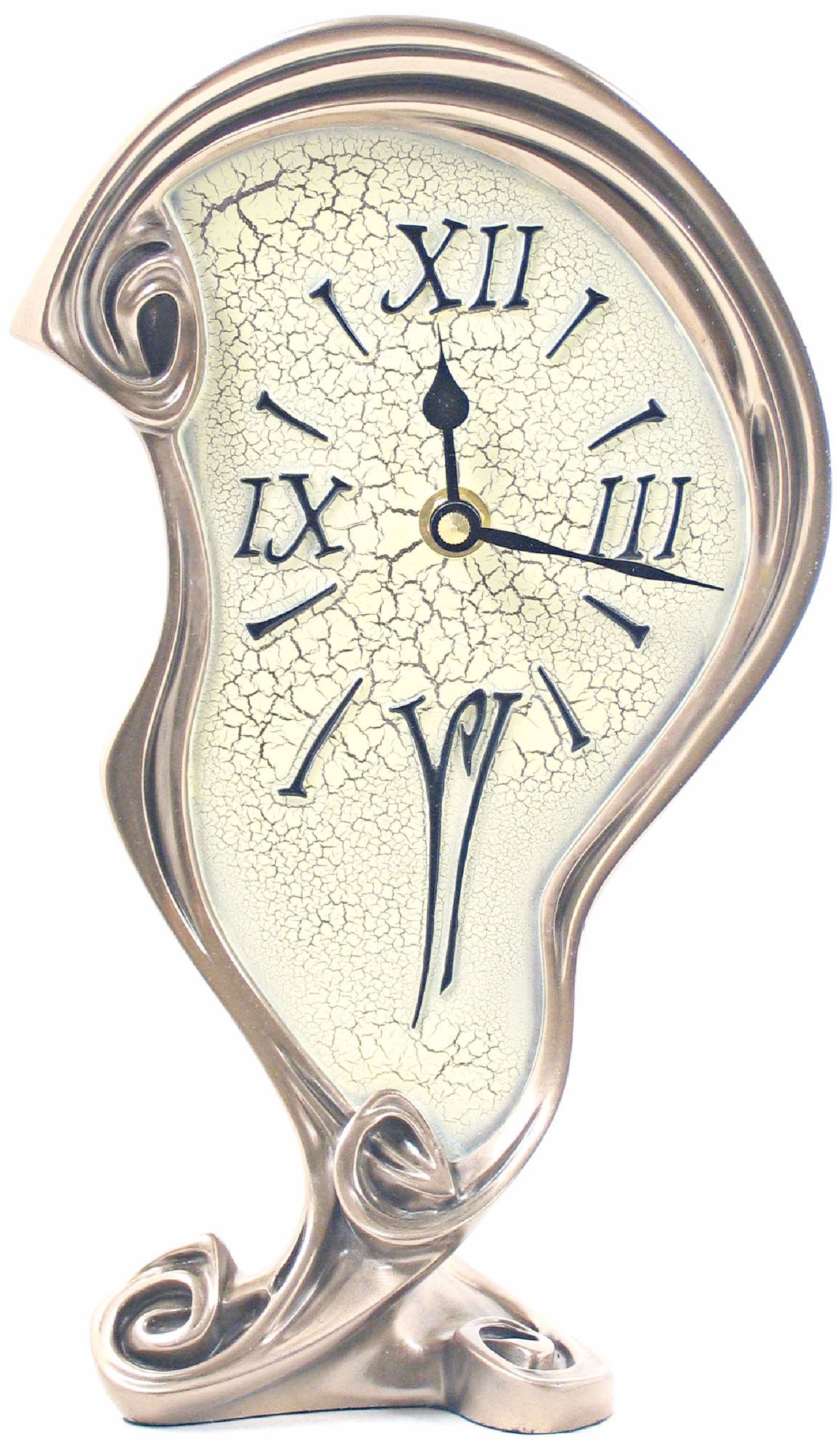 Melting Art Nouveau Bronze Table Clock