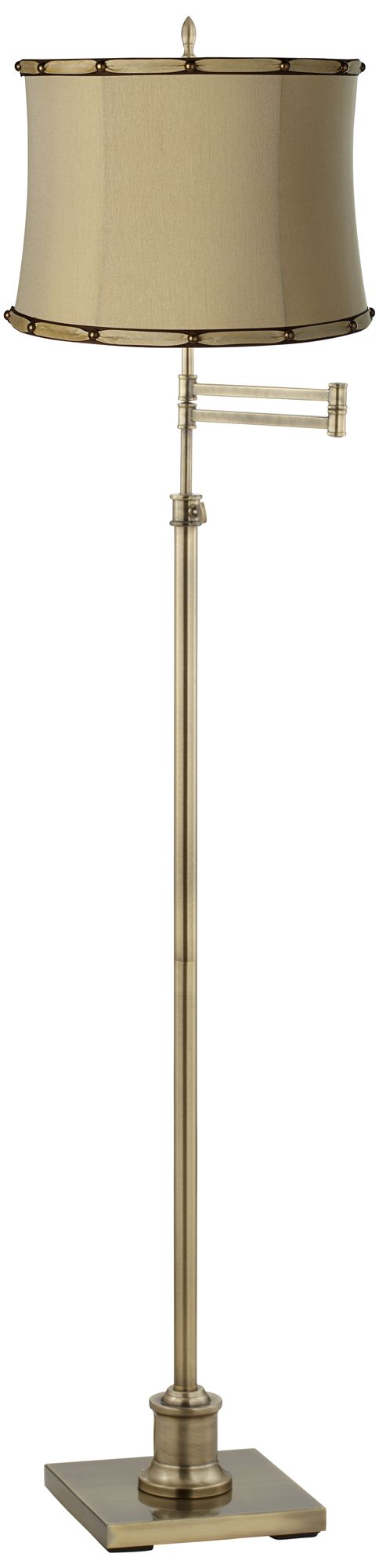 Westbury Morell Almond Shade Brass Swing Arm Floor Lamp