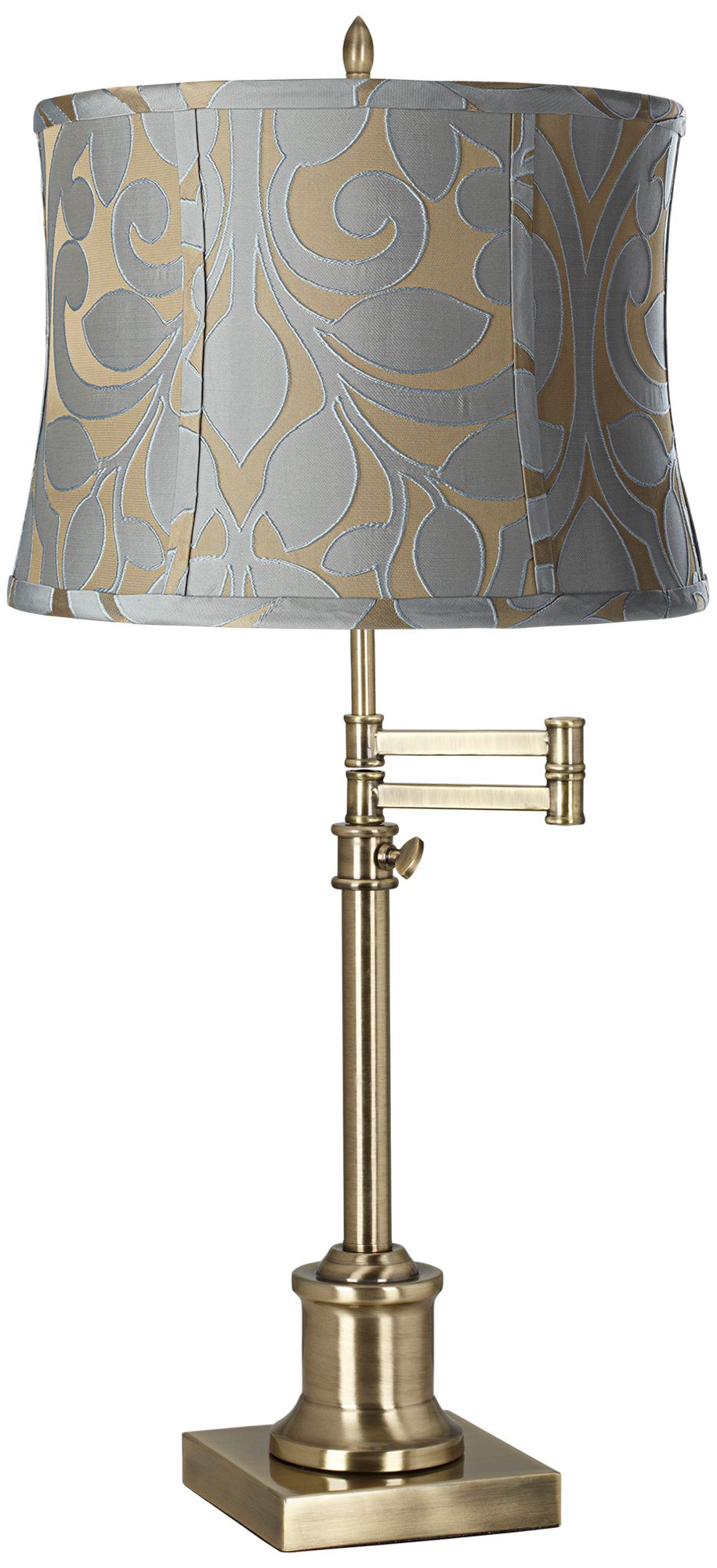 Westbury Lillian Floral Shade Brass Swing Arm Desk Lamp