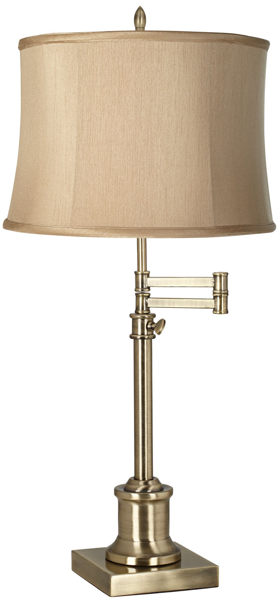 Westbury Sand Pattern Shade Brass Swing Arm Desk Lamp