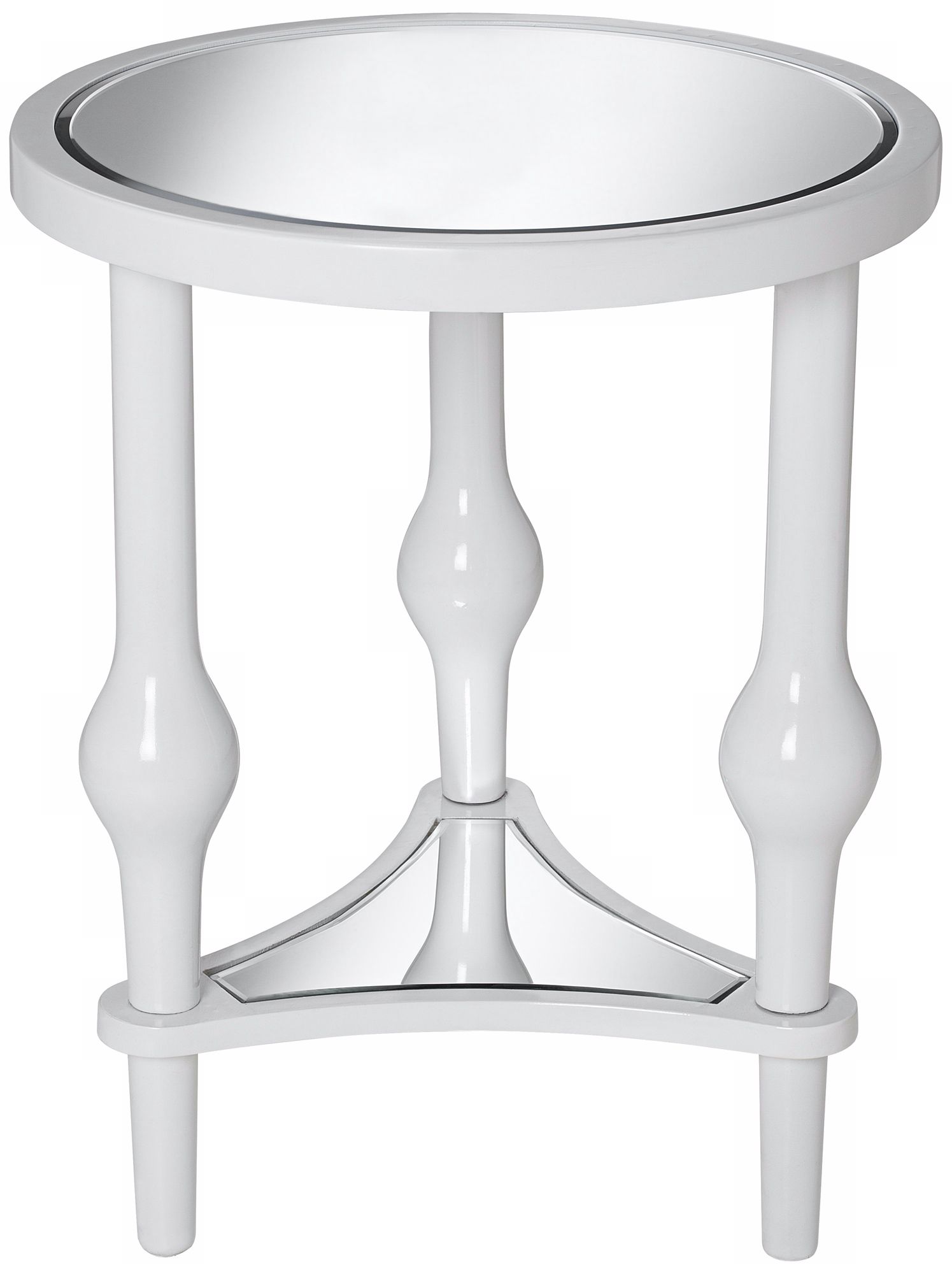 Camille White Round Accent Table