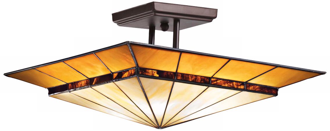 Kichler Harrison 18" Wide Art Glass Bronze Ceiling Light