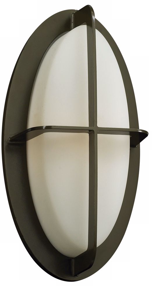 Aqua 14" High Bronze Oval Outdoor Wall Light