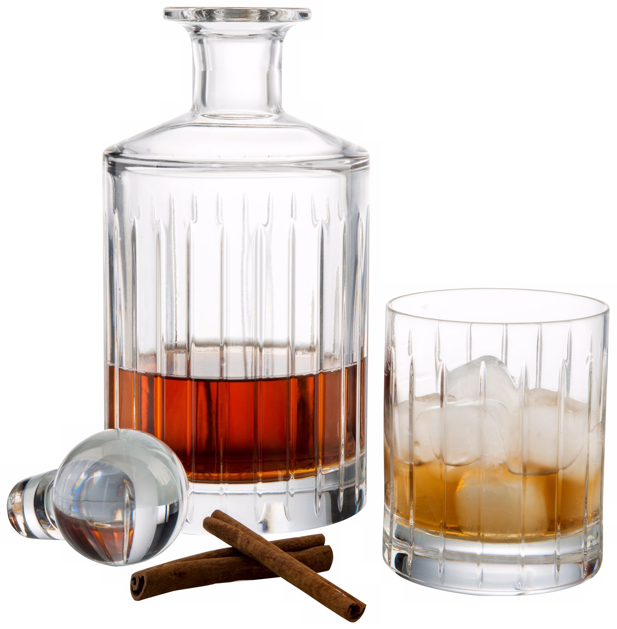 Glenview Collection 3-Piece Crystal Decanter and Glass Set