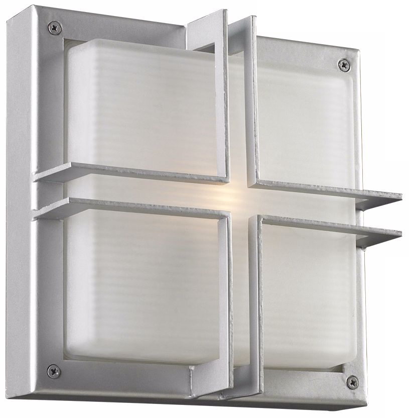 Piccolo 10" Square Silver Outdoor Wall Light