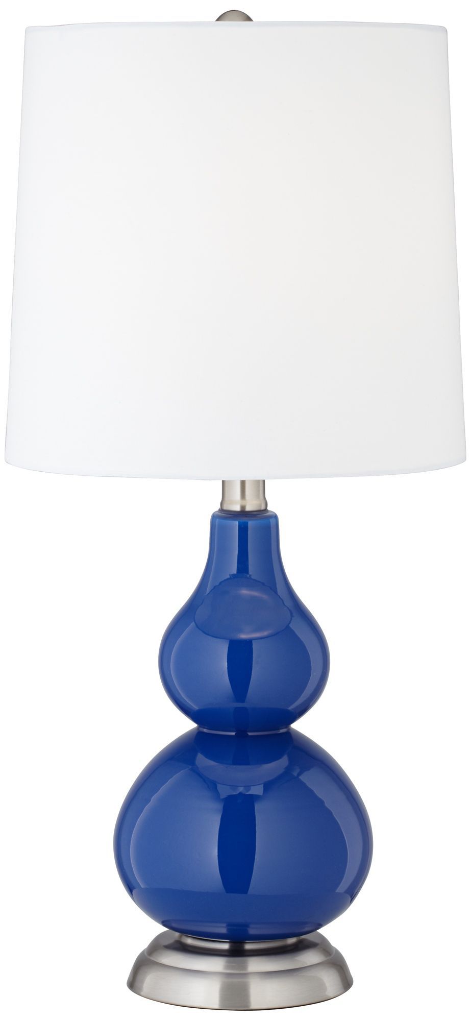 Royal Blue Small Gourd Accent Table Lamp