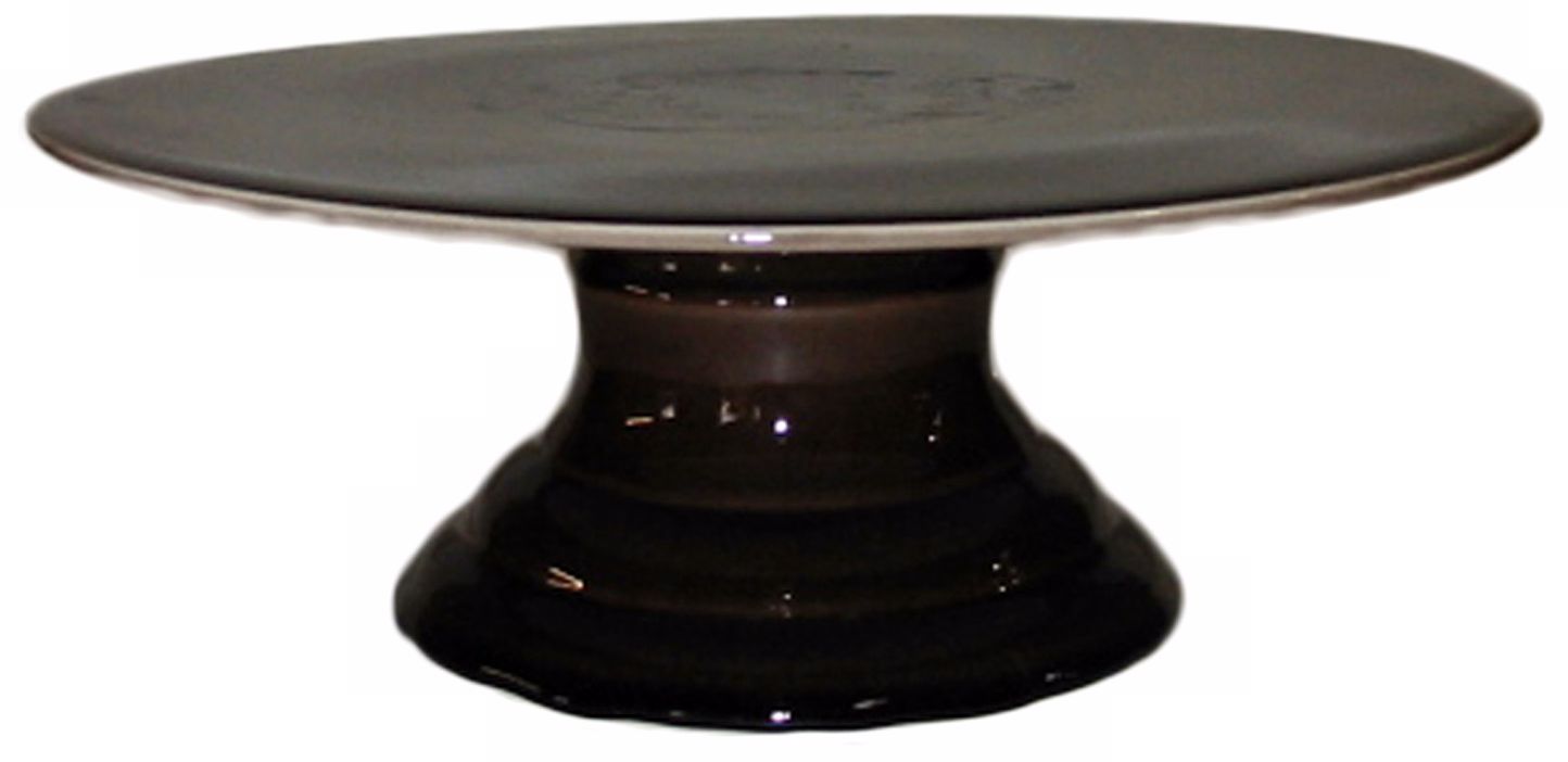 Parisian Footed Large Brown Cake Plate