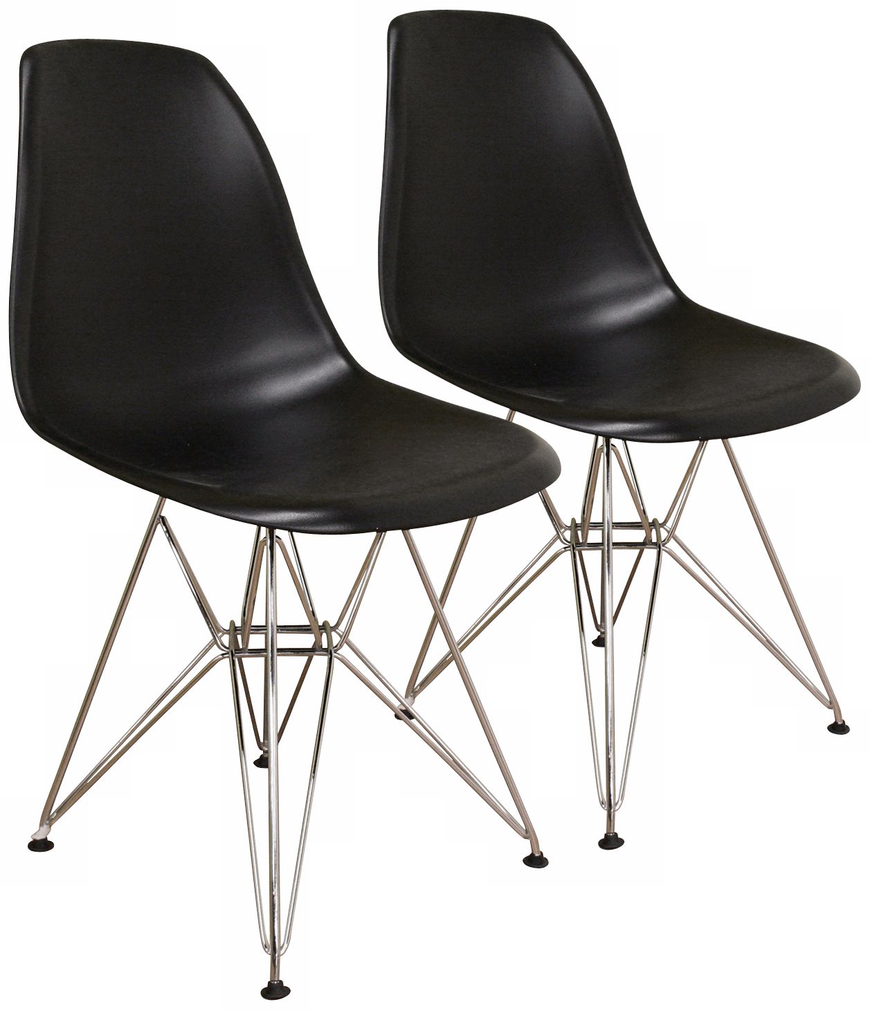 Set of 2 Tularosa Black Plastic Wire Chairs