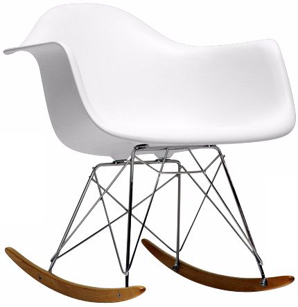 Earl White Plastic Rocking Chair