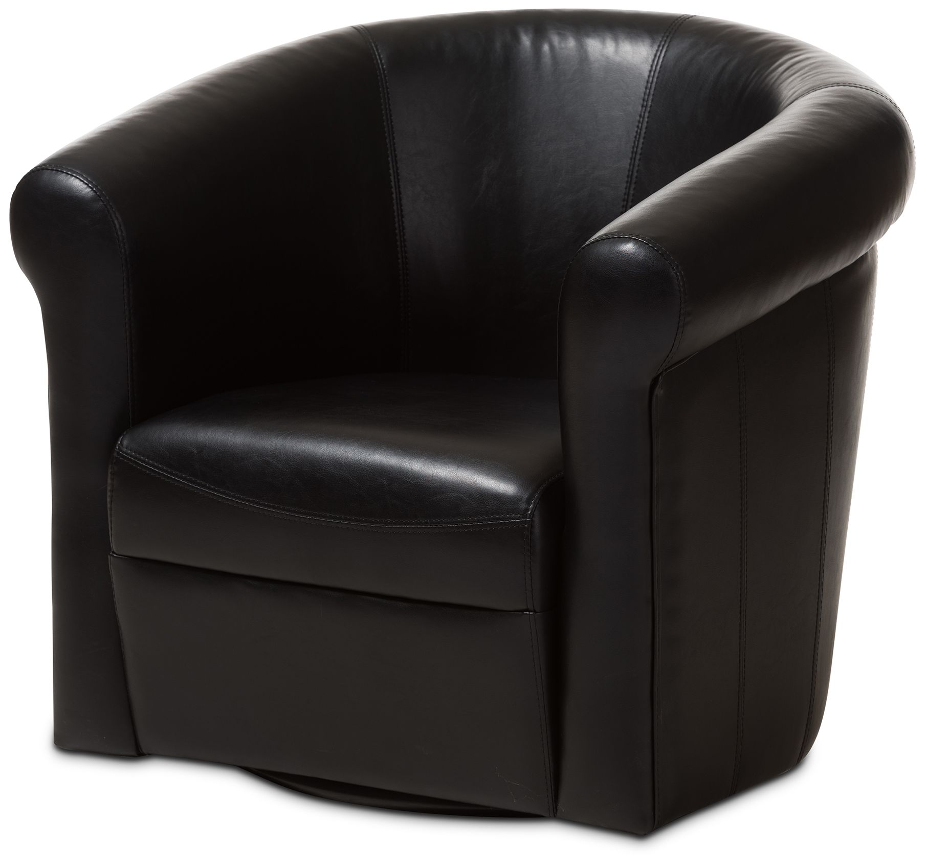 Titan Espresso Faux Leather Swivel Chair