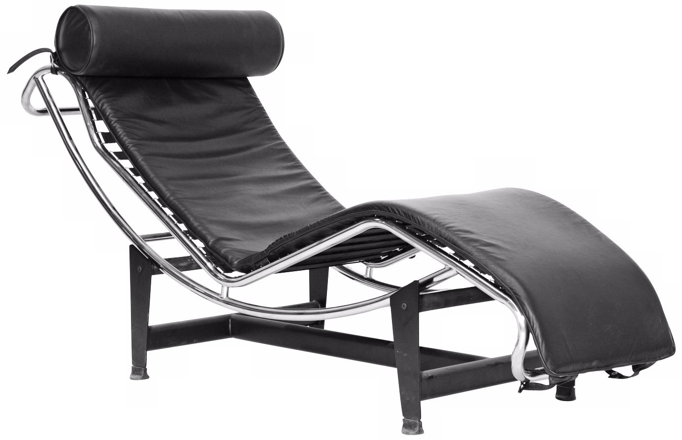 Jaisson Black Leather Adjustable Chaise