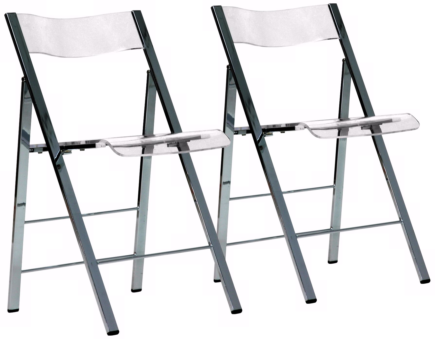 Set of 2 Douglass Acrylic Foldable Accent Chairs