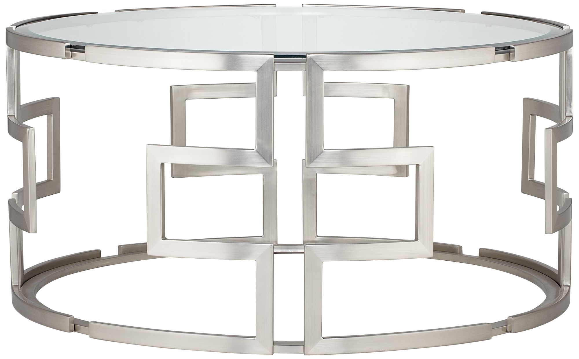 Geometric Silver Glass Coffee Table