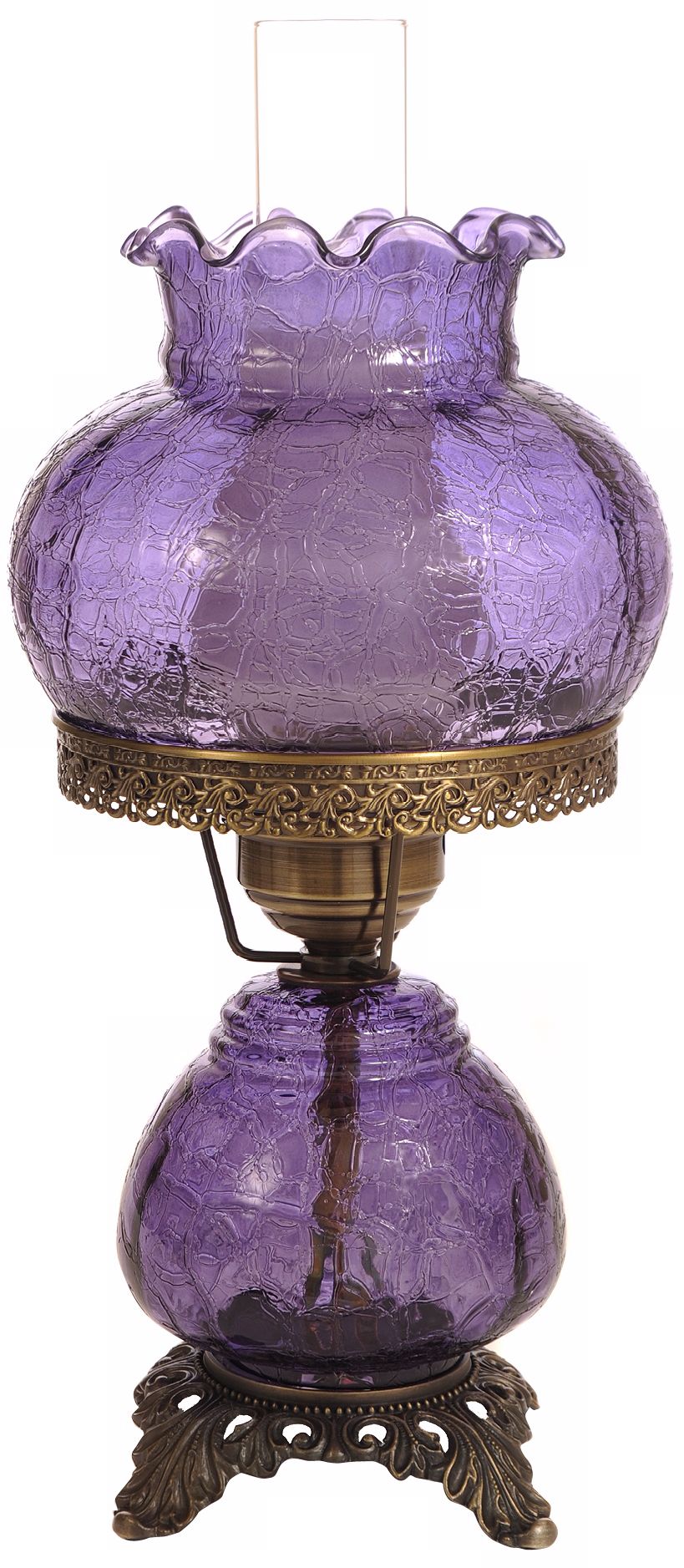 Grape Crackle Night Light Hurricane Table Lamp