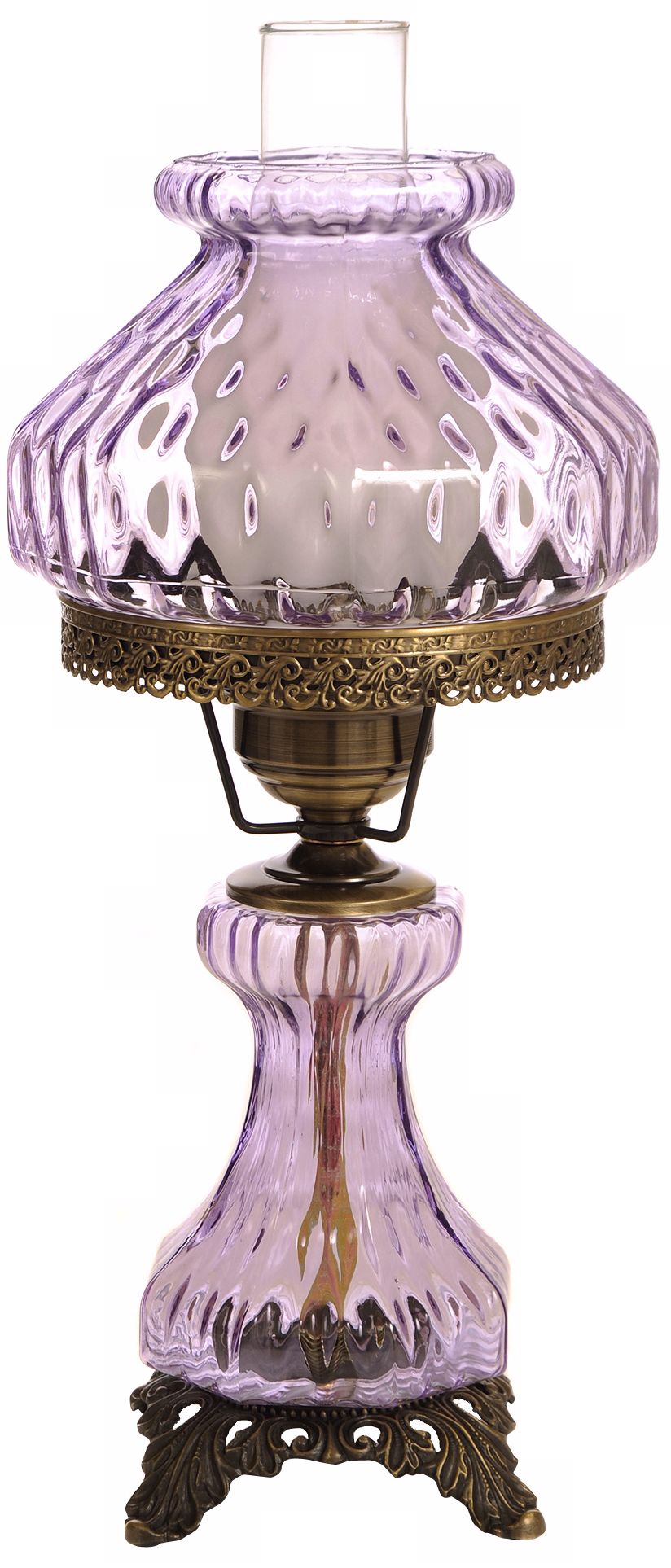 Violet Rhombus Octagon Night Light Hurricane Table Lamp