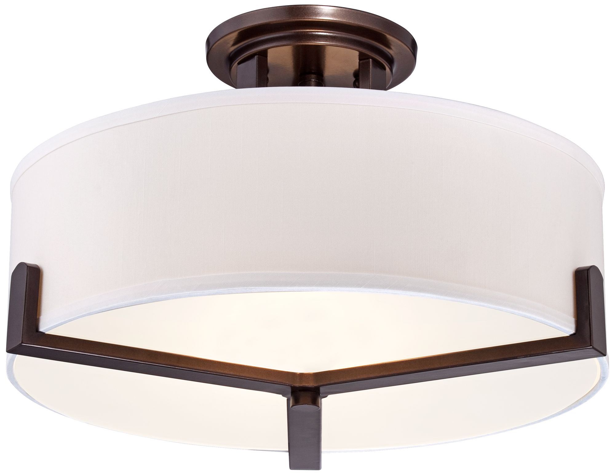 Possini Euro Cero 17" Wide Fabric Bronze Ceiling Light