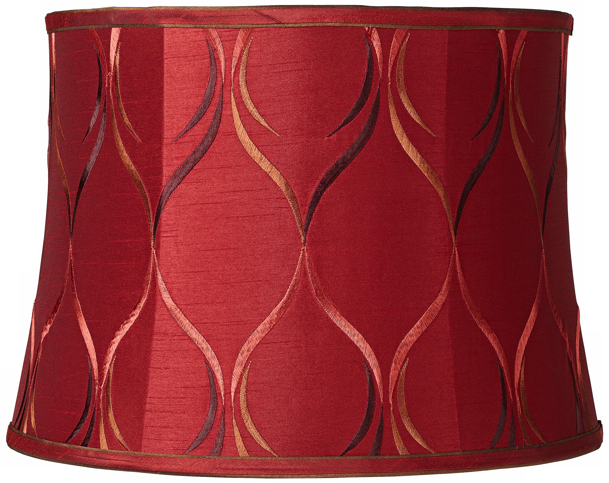 Antique Red Merlot Embroidered Ovo Table Lamp