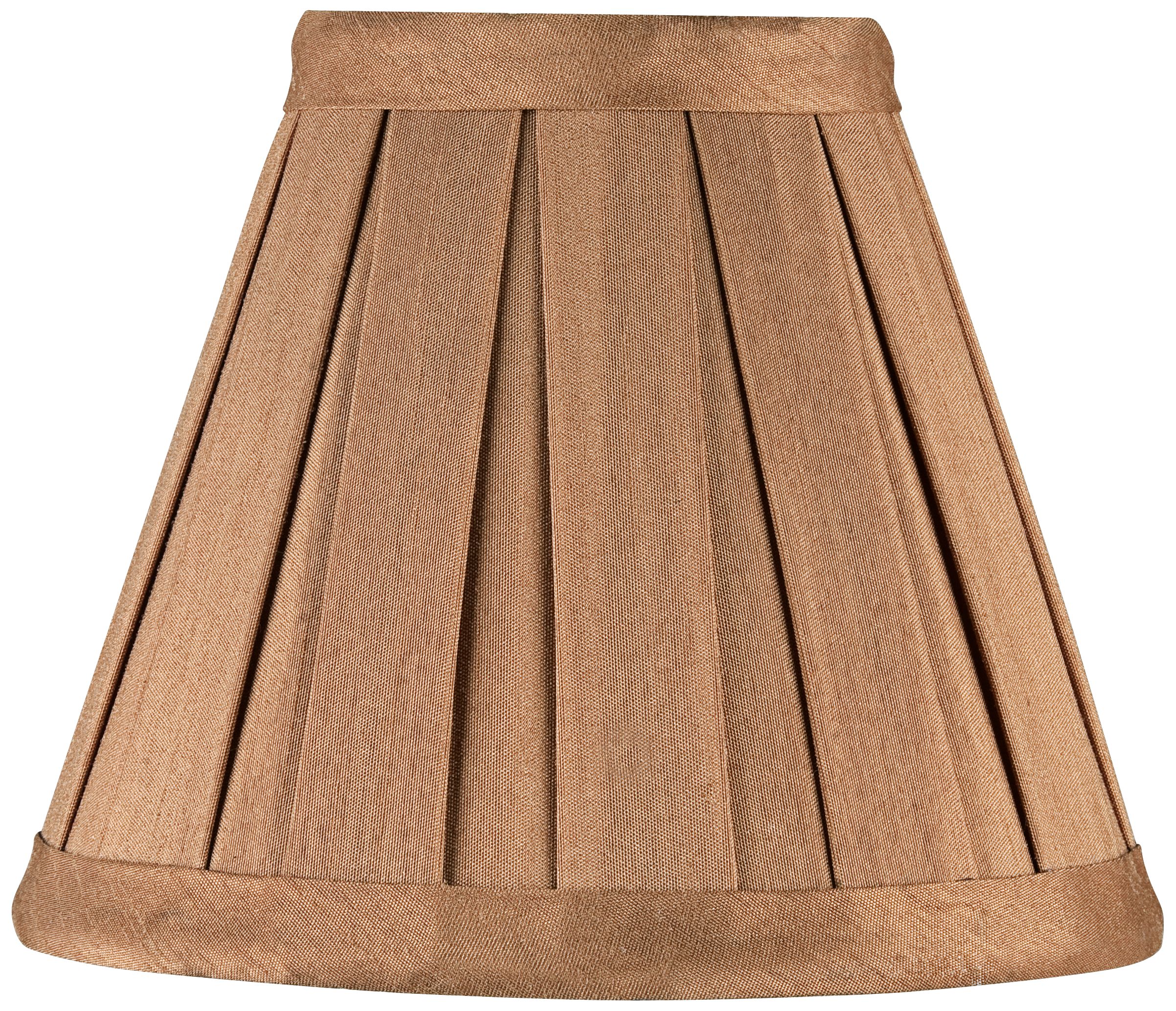 Pleated Light Bronze Faux Silk Mini Shade 3x6x5 (Clip-On)