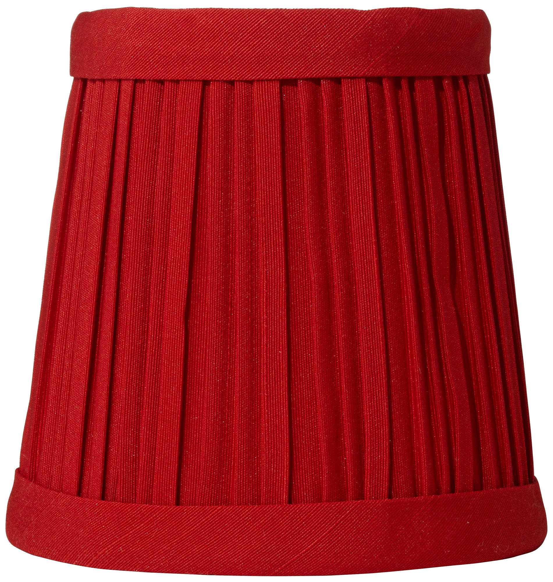 Red Mushroom Pleat Miniature Drum Lamp Shade 3x4x4 (Clip-On)