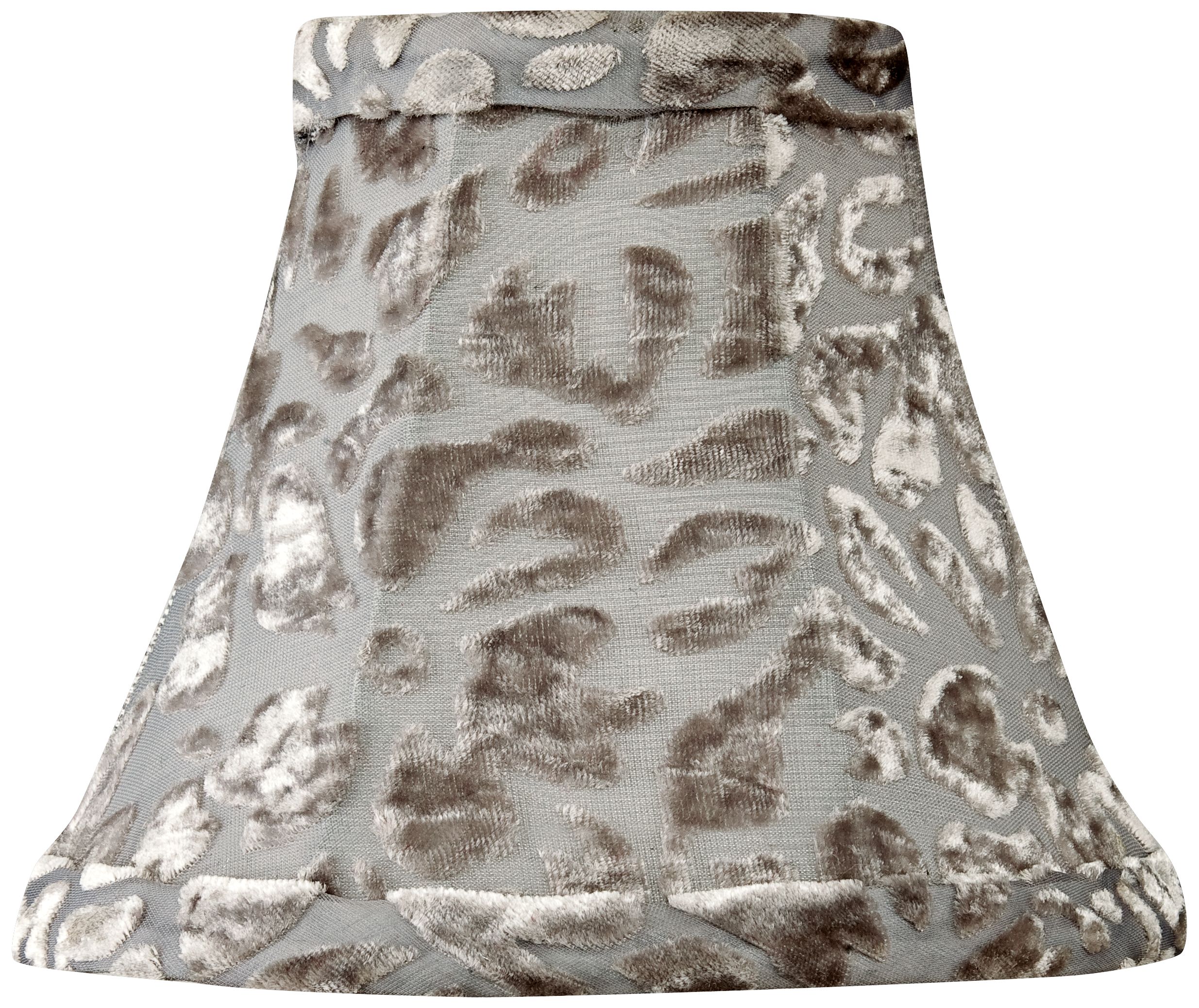 Gray Velvet Floral Mini Shade 3x6x5 (Clip-On)