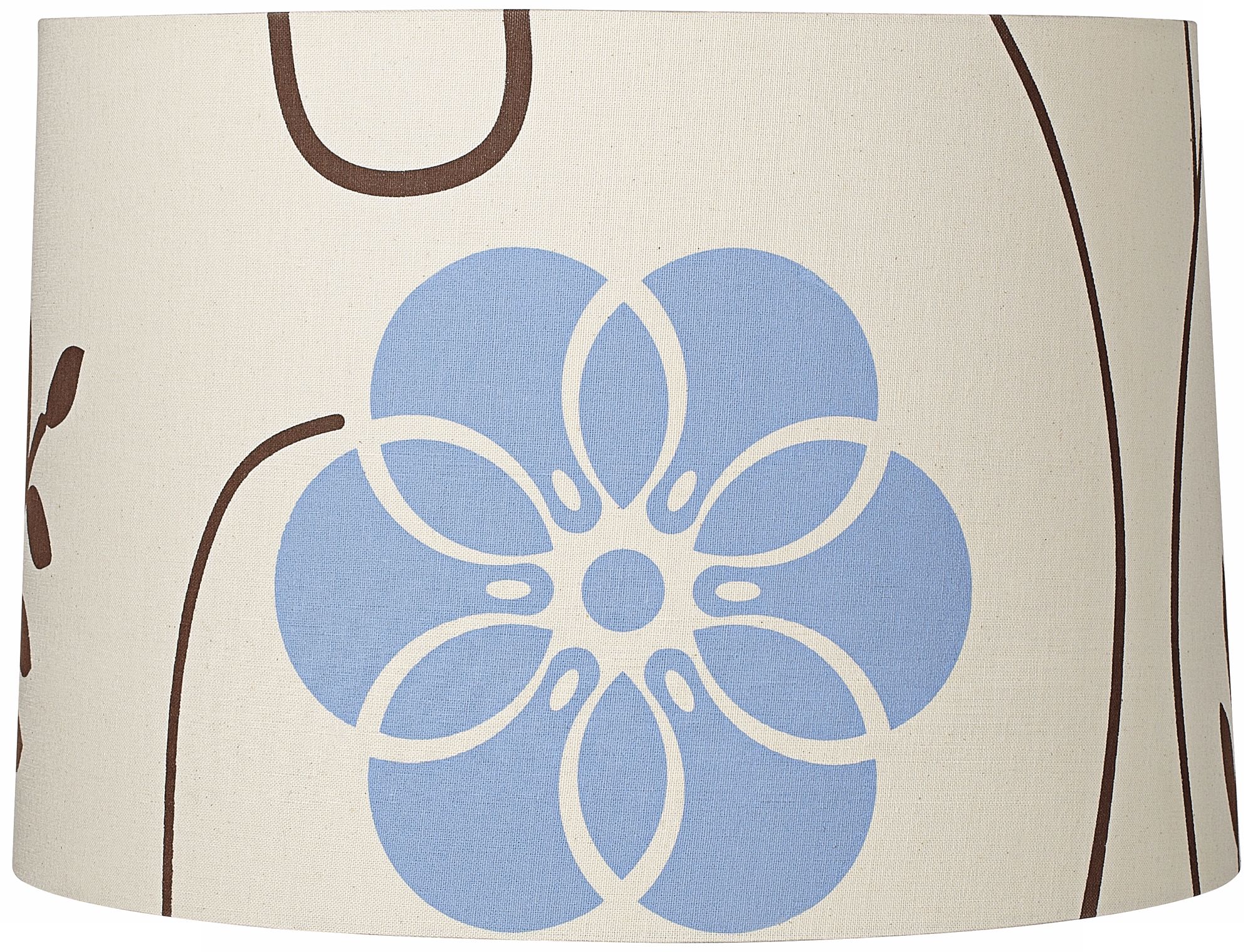 Rugged Brown Blue Floral Ovo Table Lamp