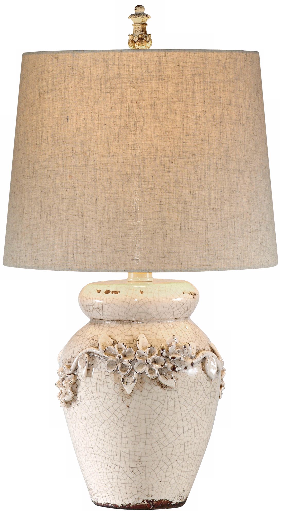 Eleanore Crackled Ivory Ceramic Table Lamp