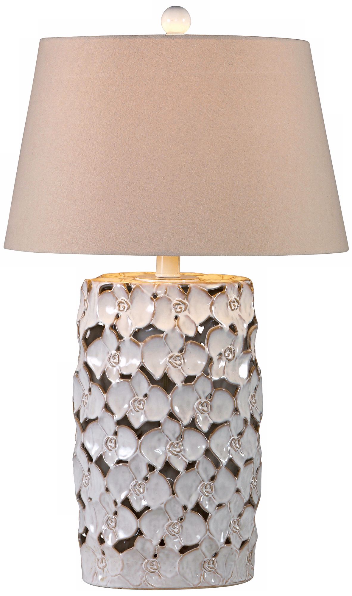 Flora Antique White Table Lamp