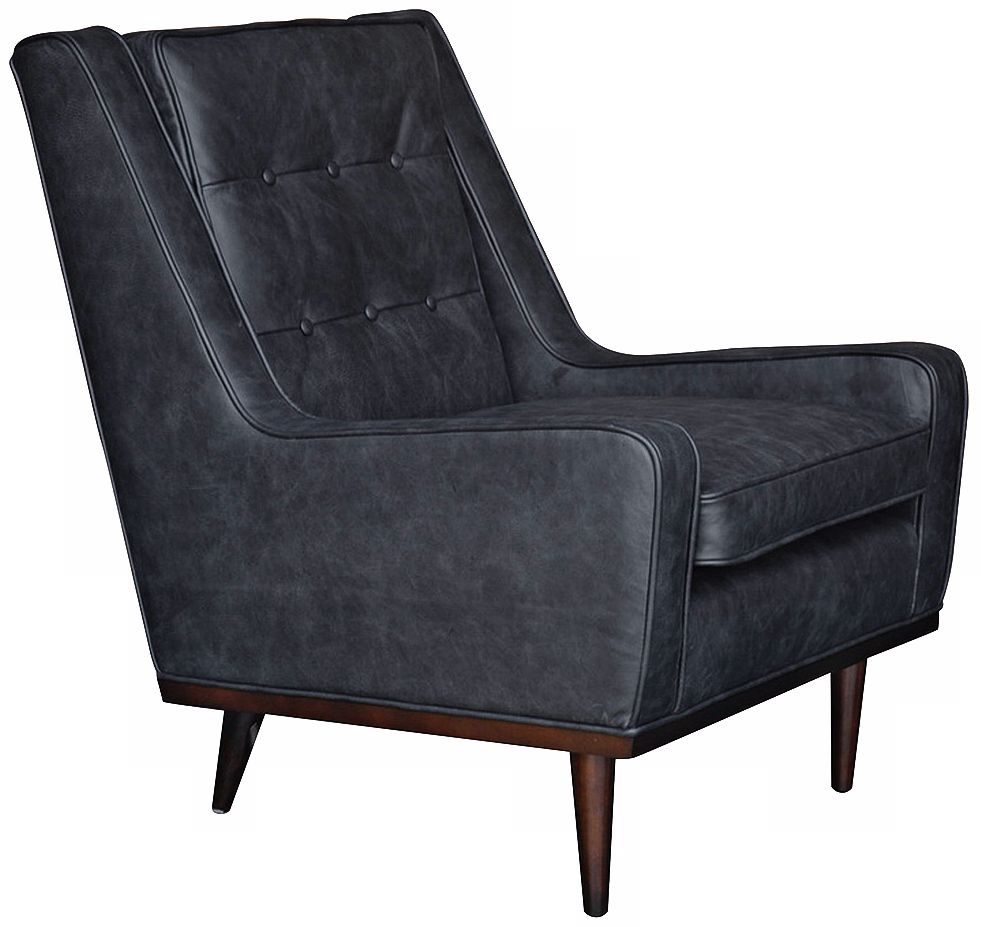 Kenneth Black Leather Club Chair