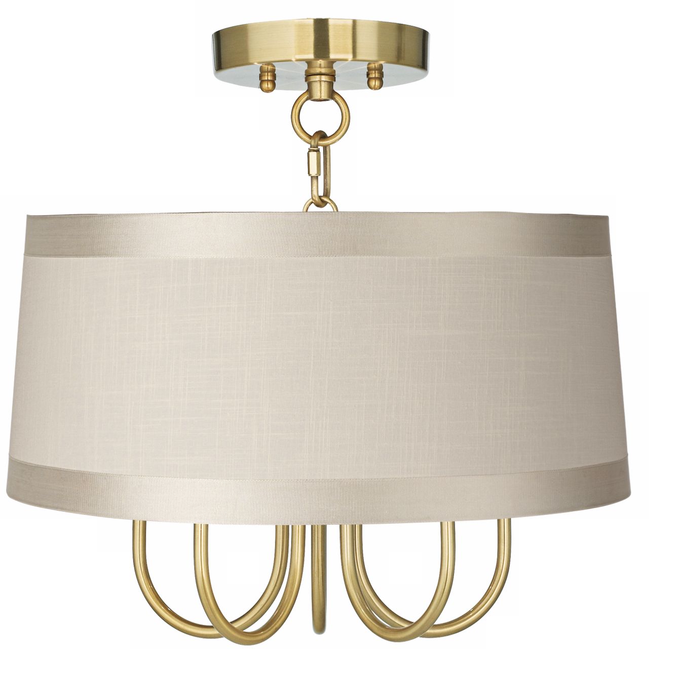 Wynwood Gold 16" Wide Off-White Drum Ceiling Light