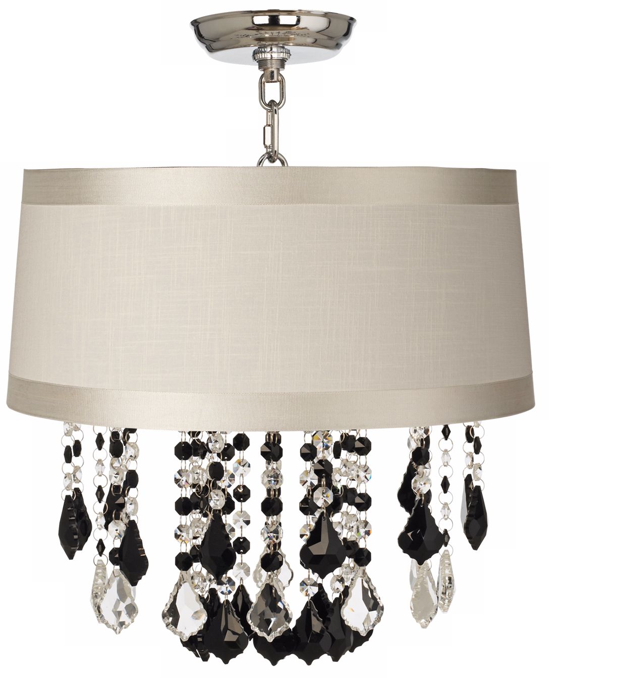Nicolli Black 16" Wide Off-White Drum Ceiling Light