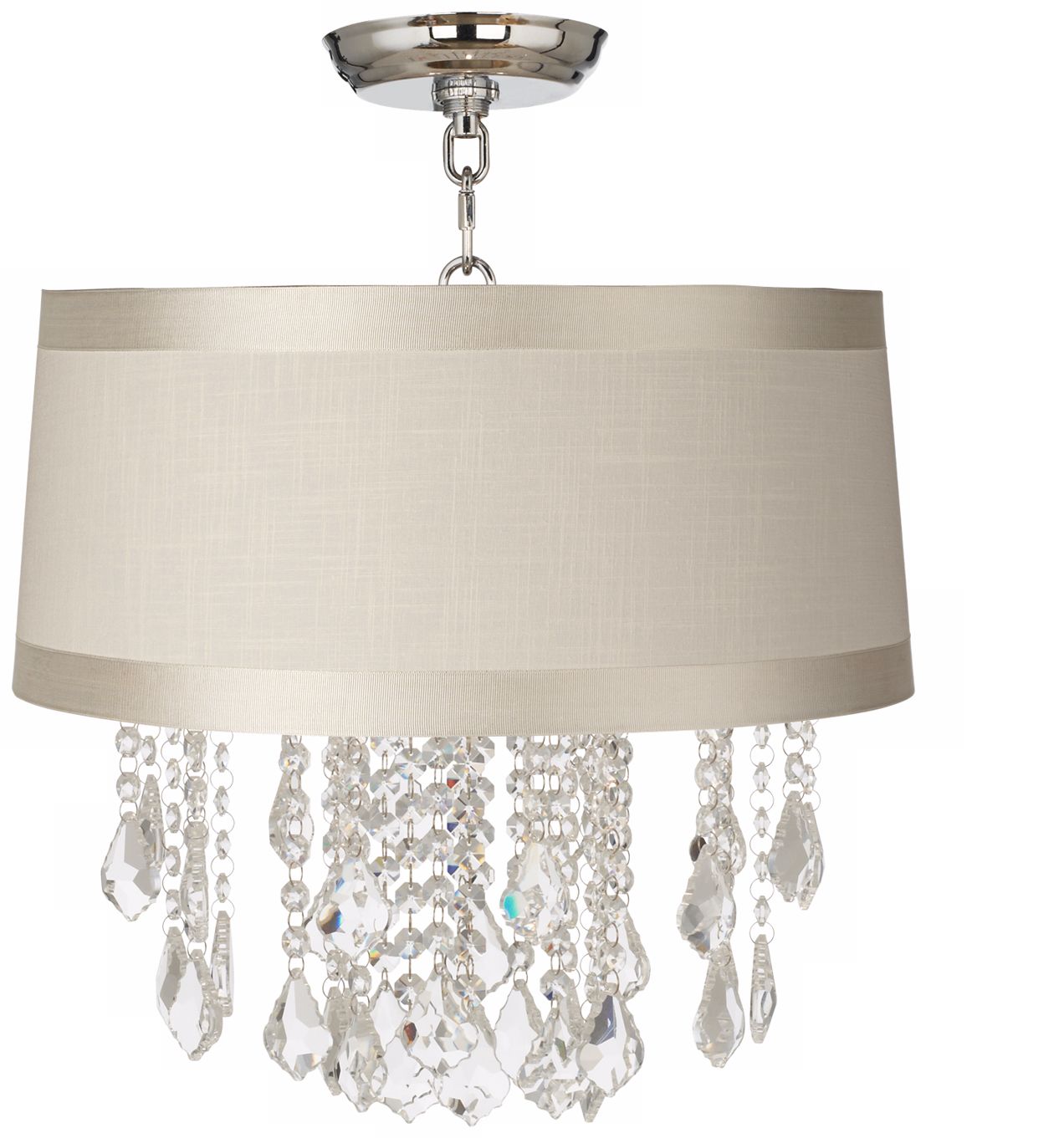 Nicolli Clear 16" Wide Off-White Drum Ceiling Light